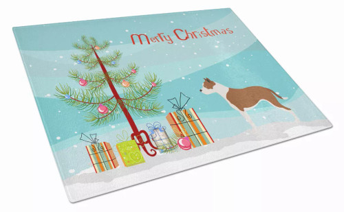 Christmas Dog Print Glass Cutting Board Large - S000213B001695P022173V024