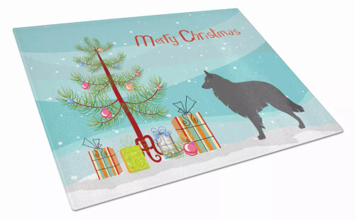 Christmas Dog Print Glass Cutting Board Large - S000213B001695P022173V015