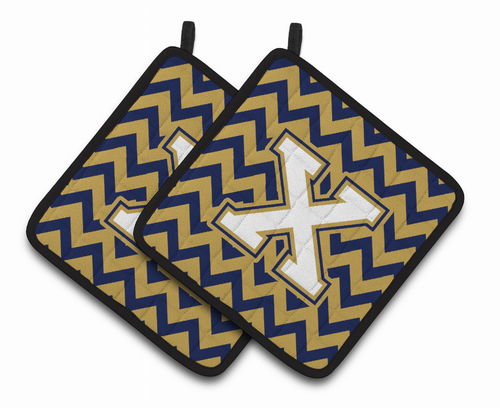 Monogram Chevron Pair of Pot Holders - CJ1057-XPTHD