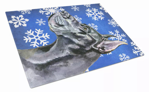 Christmas Design Dog Print Glass Cutting Board Large - S000213B001695P036995V138