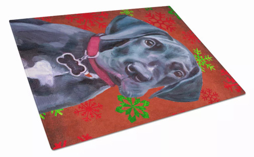 Christmas Design Dog Print Glass Cutting Board Large - S000213B001695P036995V132