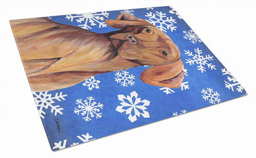 Christmas Design Dog Print Glass Cutting Board Large - SC9378LCB