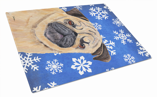 Christmas Design Dog Print Glass Cutting Board Large - SC9371LCB