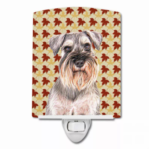 Fall Leaves Dog Art Portrait Ceramic Night Light - S000213B001695P102513V000