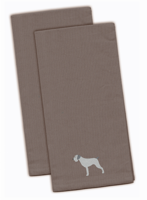 Dog Design Embroidered Kitchen Towel Set of 2 - BB3411GYTWE