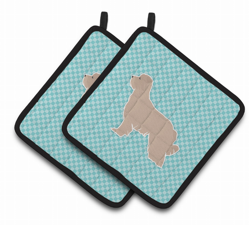 Dog Checkerboard Design Pair of Pot Holders - BB3718PTHD