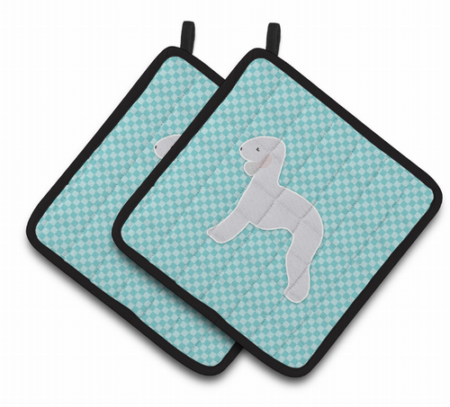 Dog Checkerboard Design Pair of Pot Holders - BB3694PTHD