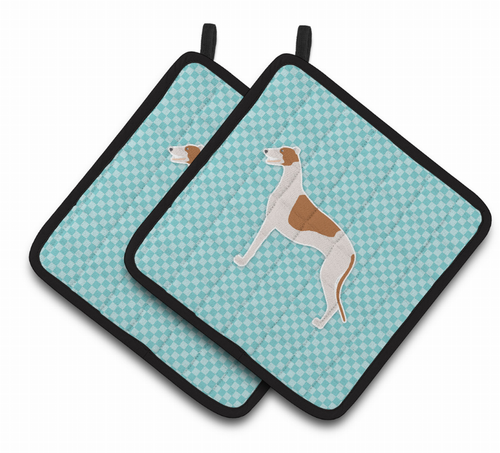 Dog Checkerboard Design Pair of Pot Holders - BB3705PTHD