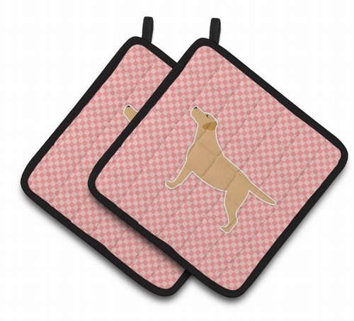 Dog Checkerboard Design Pair of Pot Holders - S000213B001695P074711V017