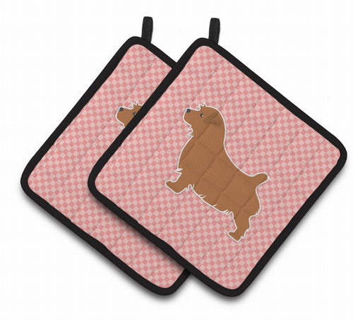 Dog Checkerboard Design Pair of Pot Holders - S000213B001695P074711V029