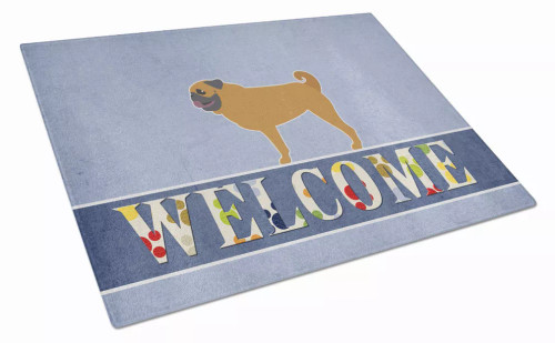 Welcome Dog Print Glass Cutting Board Large - S000213B001695P079712V012