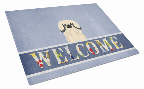 Welcome Dog Print Glass Cutting Board Large - BB5687LCB