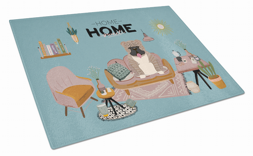 Sweet Home Dog Print Glass Cutting Board Large - CK7971LCB