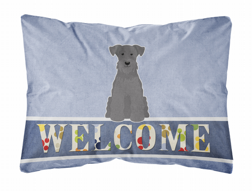 Welcome Dog Art Canvas Fabric Decorative Pillow - BB5632PW1216