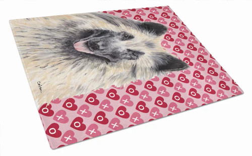 Valentine's Day Dog Print Glass Cutting Board Large - S000213B001695P037389V017