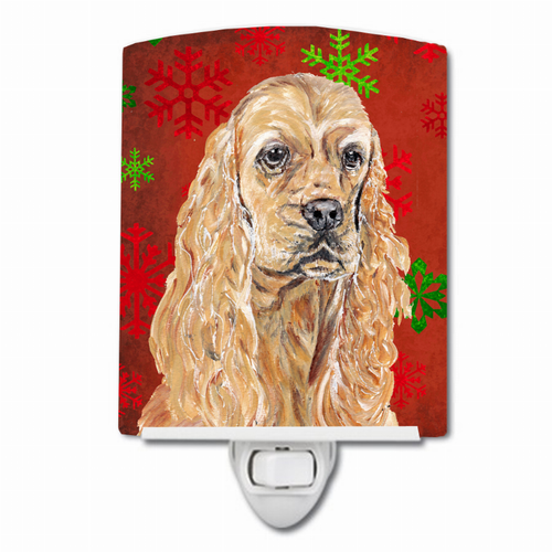 Snowflakes Holiday Dog Art Ceramic Night Light - SC9584CNL