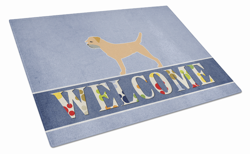 Welcome Dog Print Glass Cutting Board Large - BB5488LCB
