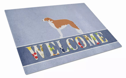 Welcome Dog Print Glass Cutting Board Large - S000213B001695P079710V005