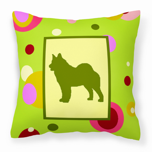 Green Fabric Decorative Pillow with Dog Silhouette - CK1142PW1414