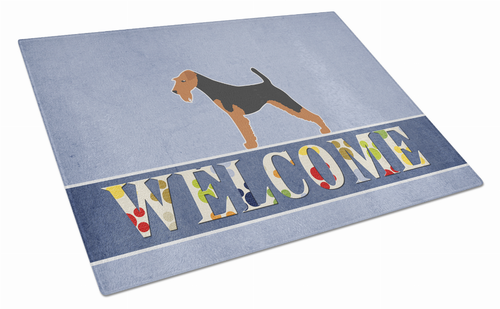 Welcome Dog Print Glass Cutting Board Large - S000213B001695P079710V021
