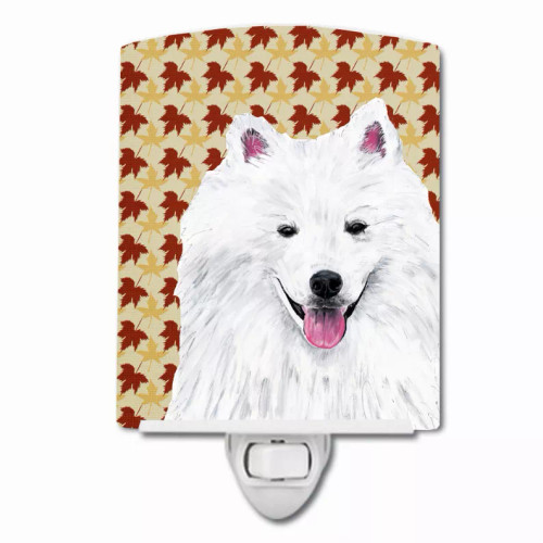 Fall Leaves Dog Art Portrait Ceramic Night Light - S000213B001695P103296V000