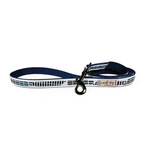 Cabana Mod Geometric Teal & Navy Ribbon Dog Leash - S002793B002925P000114V005