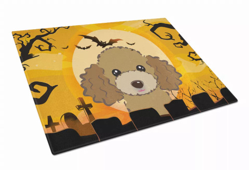 Halloween Dog Print Glass Cutting Board Large - S000213B001695P056867V037