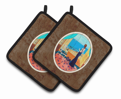 Dog Artwork Pair of Pot Holders - 7133PTHD