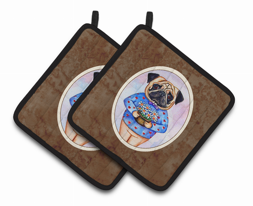 Dog Artwork Pair of Pot Holders - 7132PTHD
