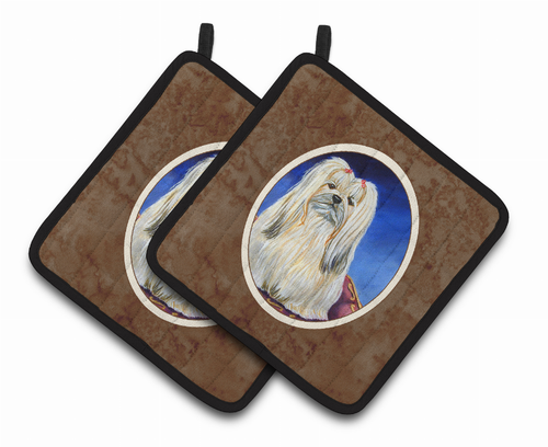 Dog Artwork Pair of Pot Holders - 7129PTHD