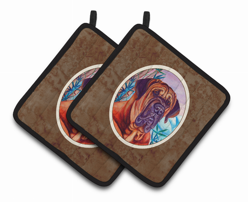 Dog Artwork Pair of Pot Holders - 7116PTHD