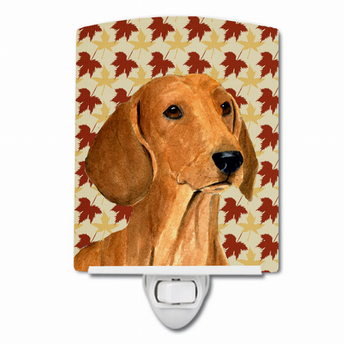 Fall Leaves Dog Art Portrait Ceramic Night Light - SS4369CNL