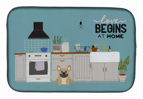 Dog Kitchen Scene Dish Drying Mat - S000213B001695P020171V002