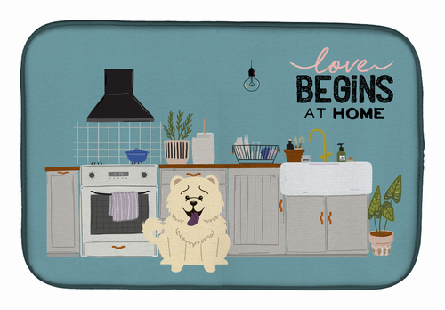 Dog Kitchen Scene Dish Drying Mat - CK7844DDM