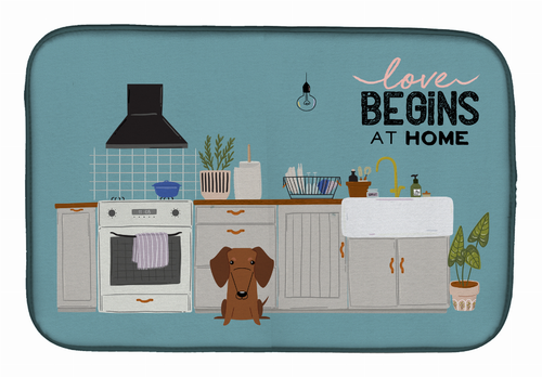 Dog Kitchen Scene Dish Drying Mat - CK7834DDM
