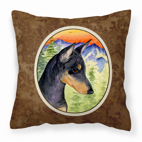Portrait Artwork with Dog Brown Fabric Decorative Pillow - SS8425PW1414