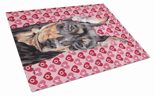 Valentine's Day Dog Print Glass Cutting Board Large - S000213B001695P036999V014