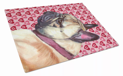 Valentine's Day Dog Print Glass Cutting Board Large - S000213B001695P036999V016