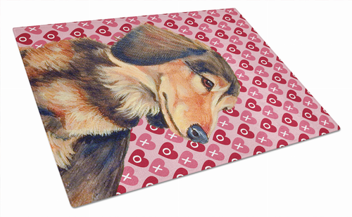 Valentine's Day Dog Print Glass Cutting Board Large - LH9166LCB