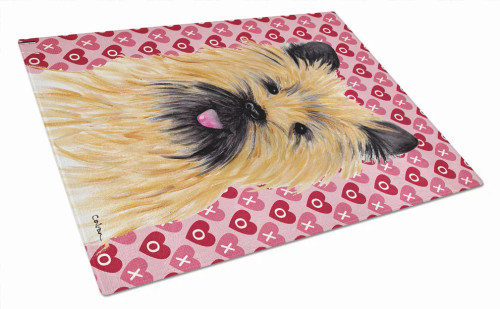 Valentine's Day Dog Print Glass Cutting Board Large - S000213B001695P036999V021