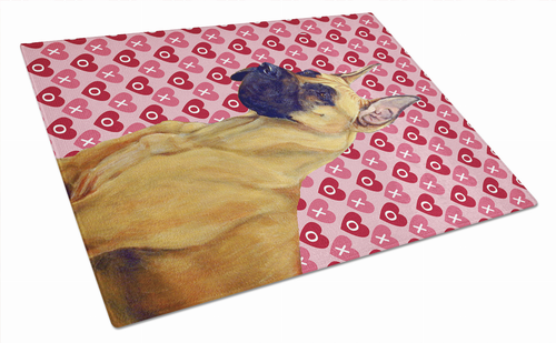 Valentine's Day Dog Print Glass Cutting Board Large - S000213B001695P036999V025
