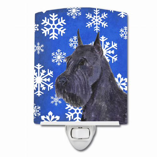 Snowflakes Holiday Dog Art Ceramic Night Light - SS4661CNL