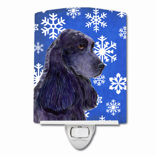 Snowflakes Holiday Dog Art Ceramic Night Light - SS4609CNL