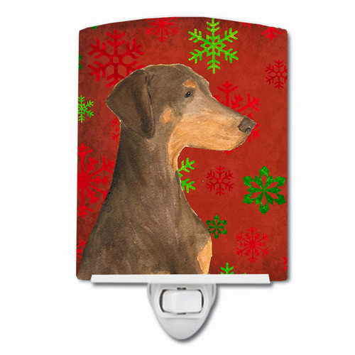 Snowflakes Holiday Dog Art Ceramic Night Light - SS4686CNL