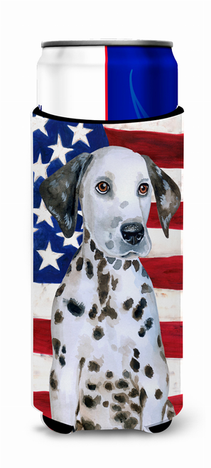USA American Flag with Dog Ultra Hugger for slim cans - BB9708MUK