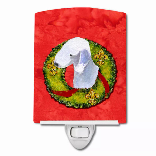 Christmas Wreath Dog Art Ceramic Night Light - S000213B001695P104688V000