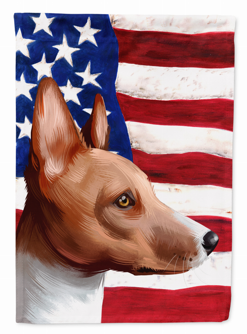American Flag with Dog Artwork Flag Garden Size - S000213B001695P013767V032