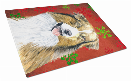 Christmas Design Dog Print Glass Cutting Board Large - SC9437LCB