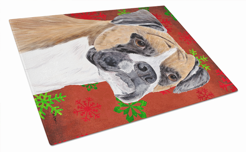 Christmas Design Dog Print Glass Cutting Board Large - SC9430LCB