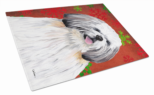 Christmas Design Dog Print Glass Cutting Board Large - SC9423LCB